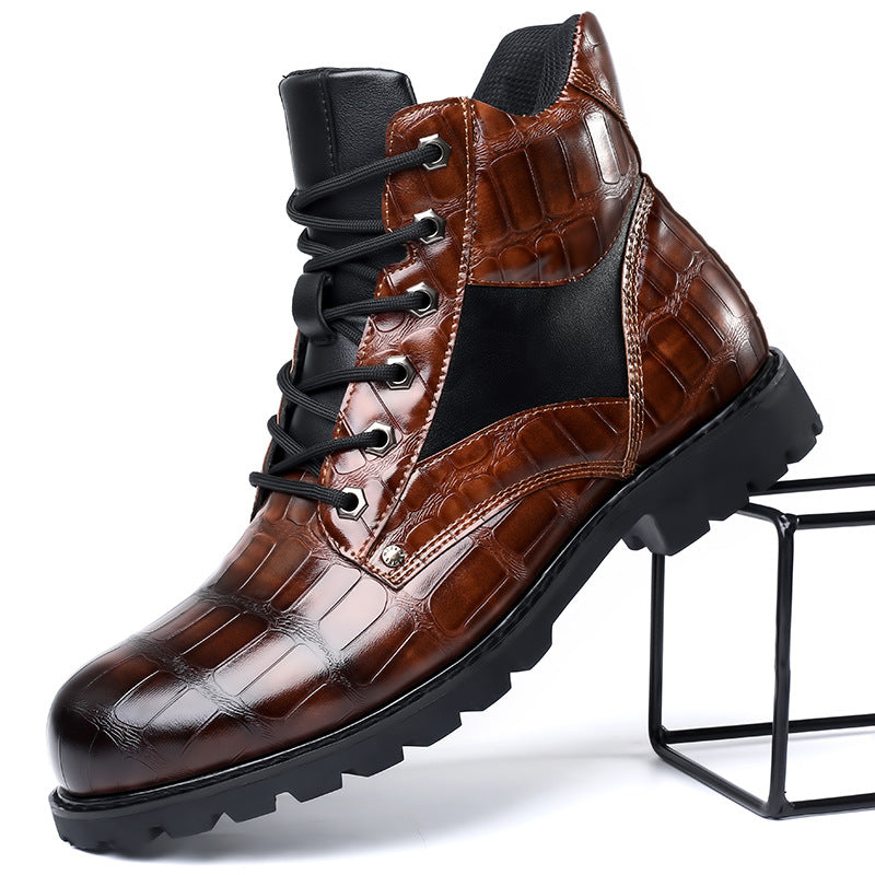 Killian - Chic Crocodile-Patterned Boots