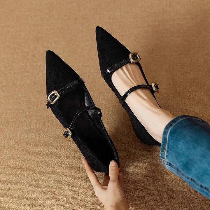 NUALA CORK | Juliette Pointed Double-Strap Mary Janes