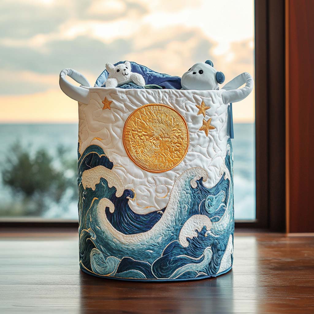 Ocean Bliss Flow | Quilted Laundry Basket