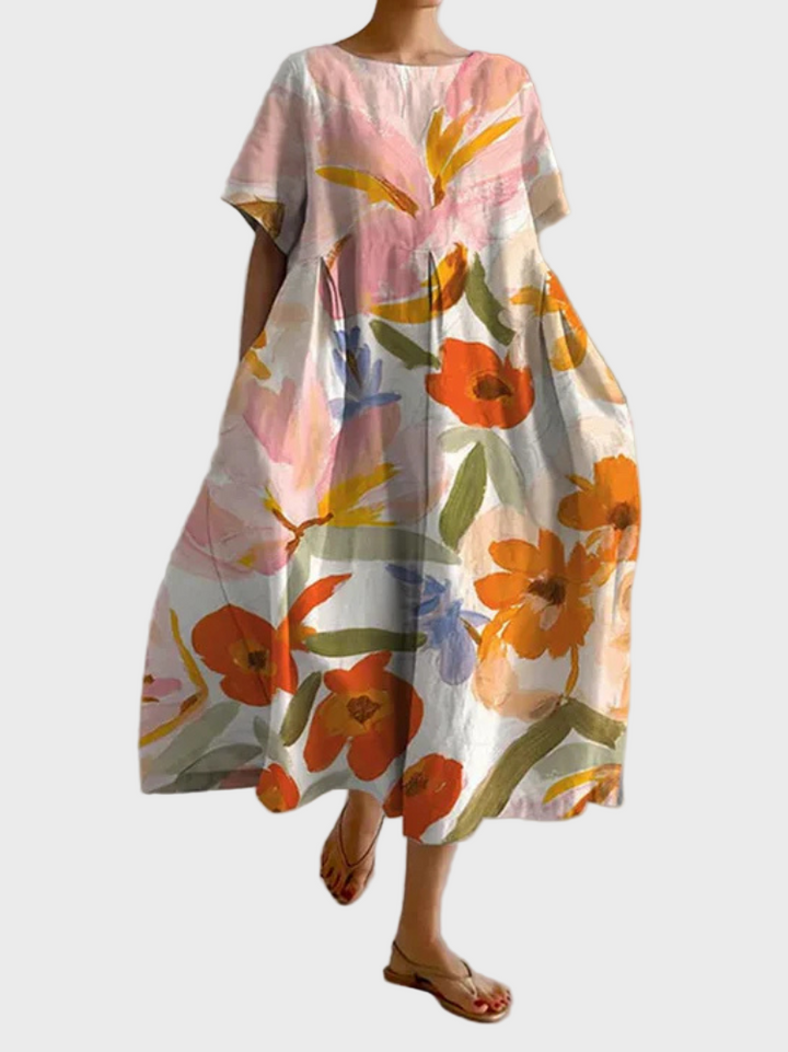 Saoirse - Elegant Floral Midi Dress