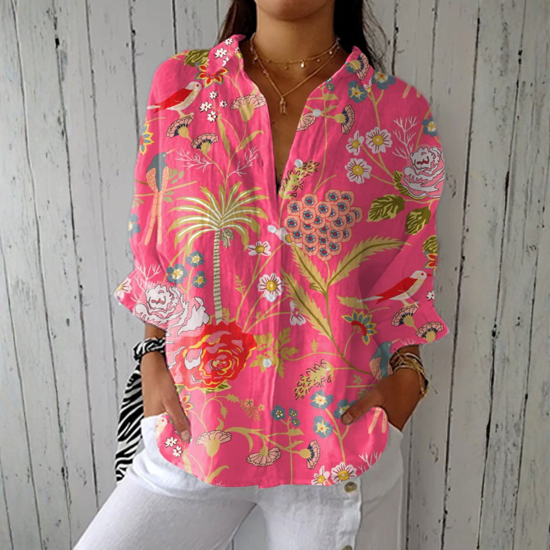 Sadhbh - Chic Tropical Blouse
