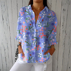 Gormfhlaith - Chic Floral Blouse