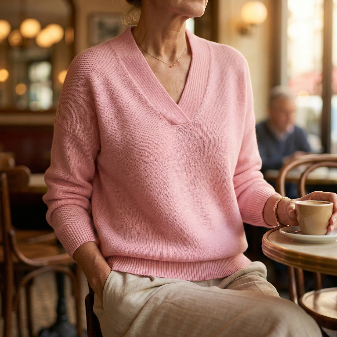 Ailbhe | Relaxed Fit Soft V-Neck Jumper