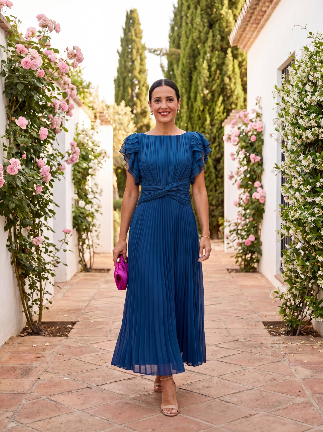 Sibeal - Pleated Evening Dress