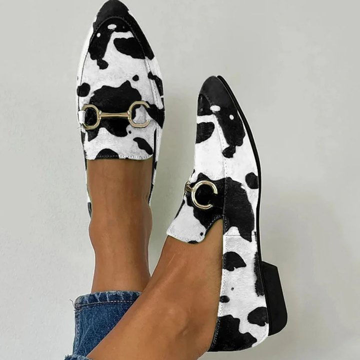 Fionnuala - Printed Buckle Slip-On Loafers