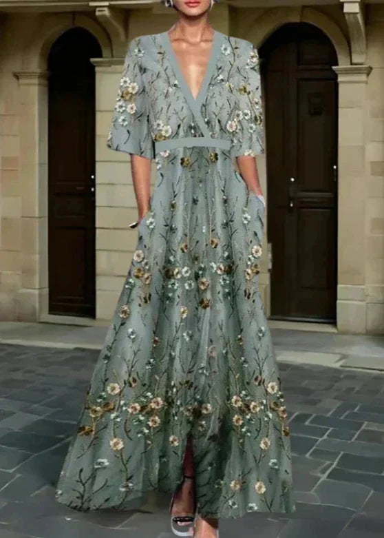 Saoirse - Elegant Floral Maxi Dress