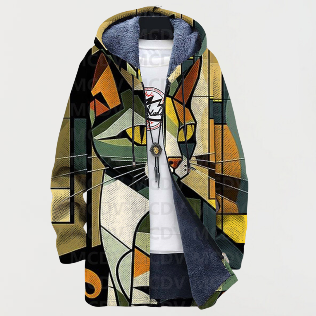 Gormfhlaith - Geometric Pattern Cat Cardigan