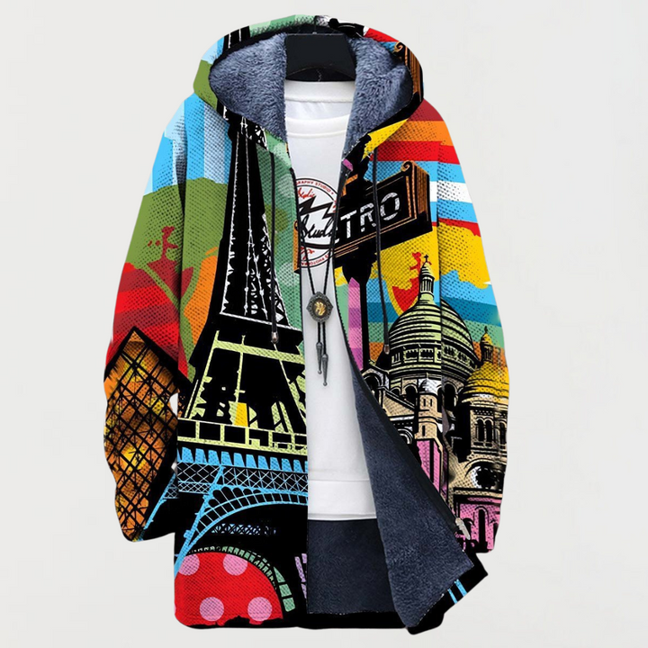 Muireann - Cardigan with Parisian Print