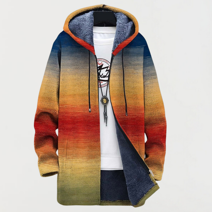 Bláthnaid - Hooded Cardigan with Geometric Design