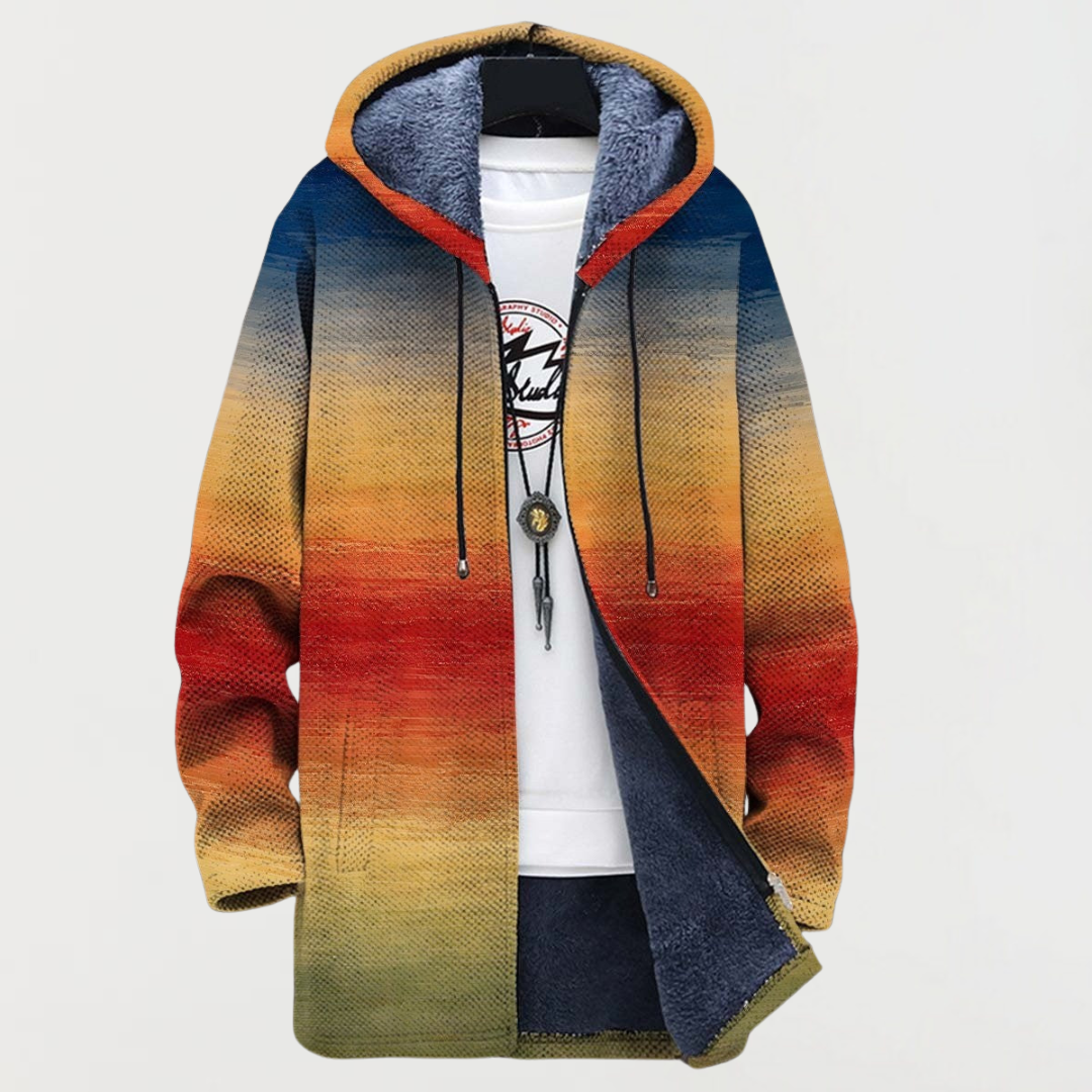 Bláthnaid - Hooded Cardigan with Geometric Design