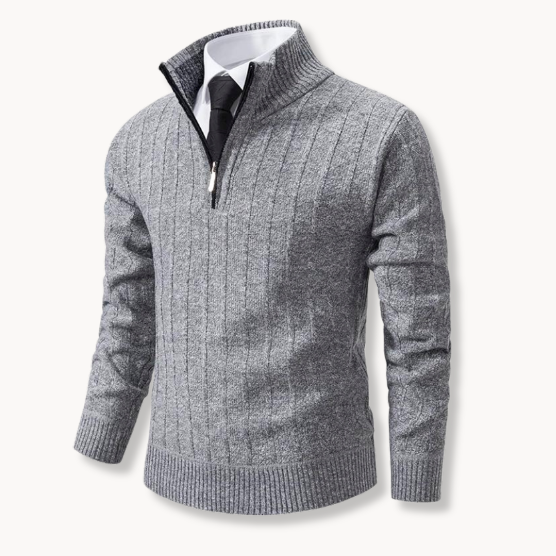 Cian - Versatile 1/4 Zip Sweater with Adjustable Fit