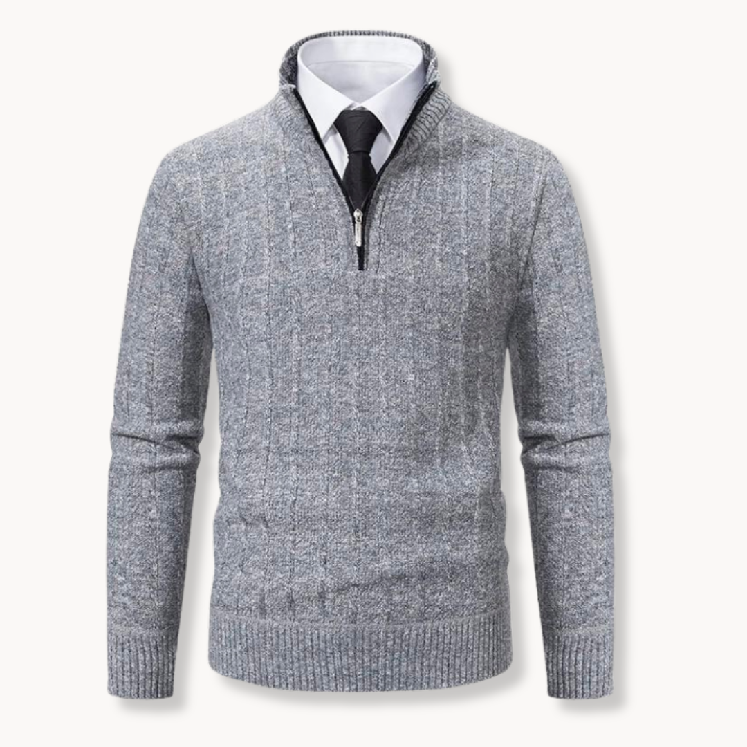 Cian - Versatile 1/4 Zip Sweater with Adjustable Fit