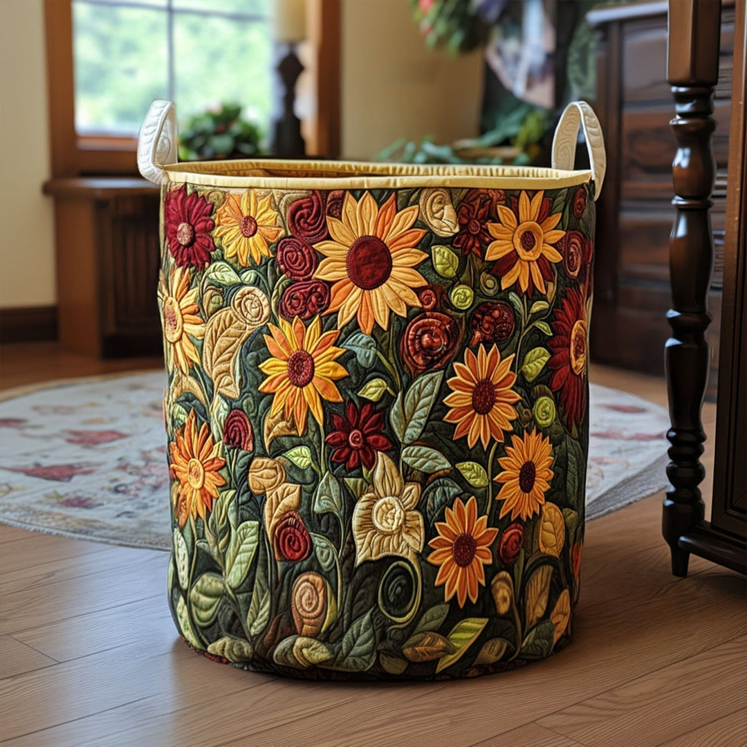Amber Meadow | Quilted Laundry Basket