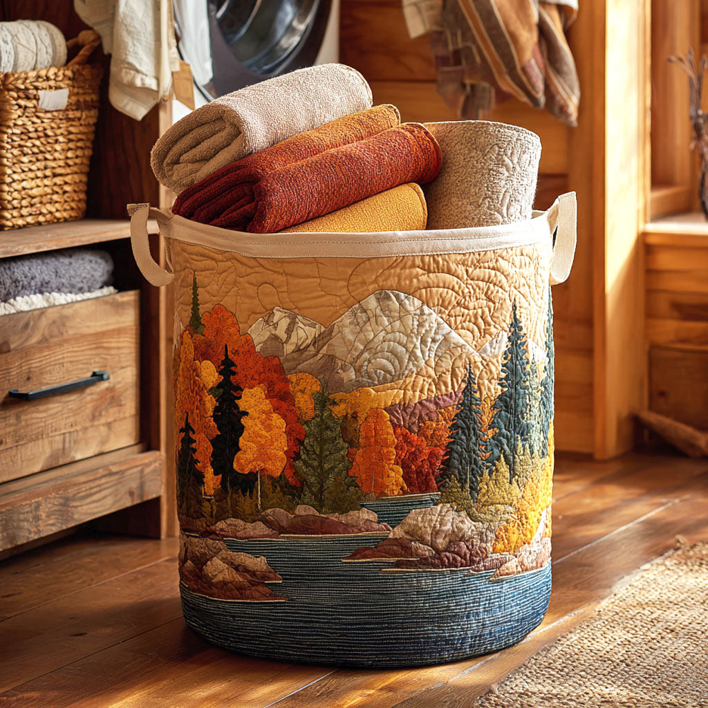 Autumn River | Quilted Laundry Basket