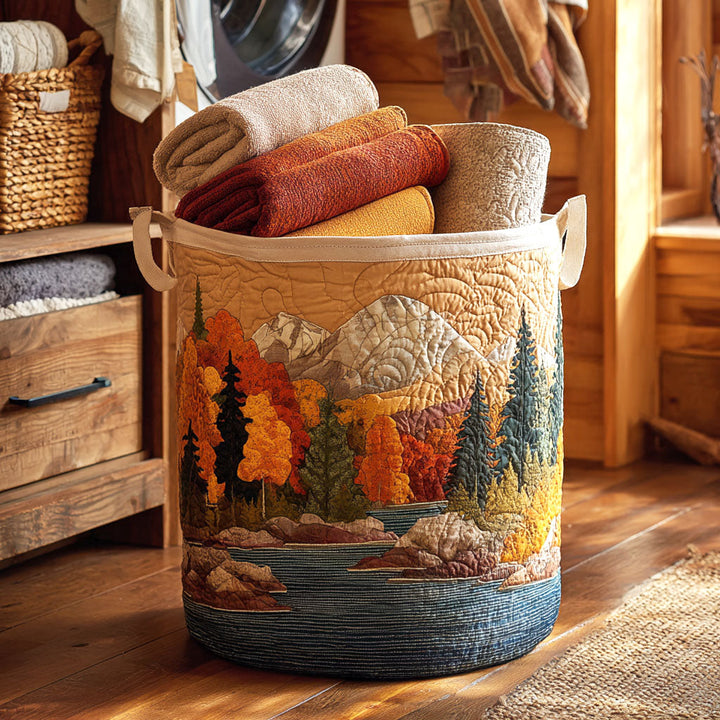 Autumn River | Quilted Laundry Basket