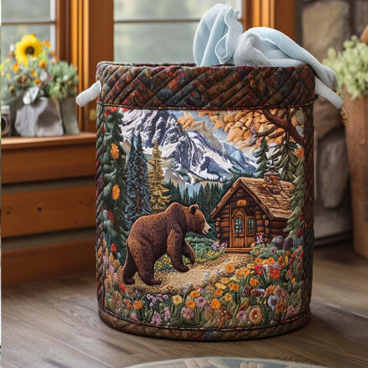 Bear's Cabin | Quilted Laundry Basket
