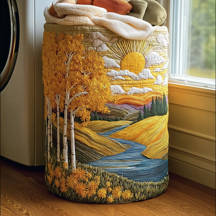 Birch Breeze | Quilted Laundry Basket