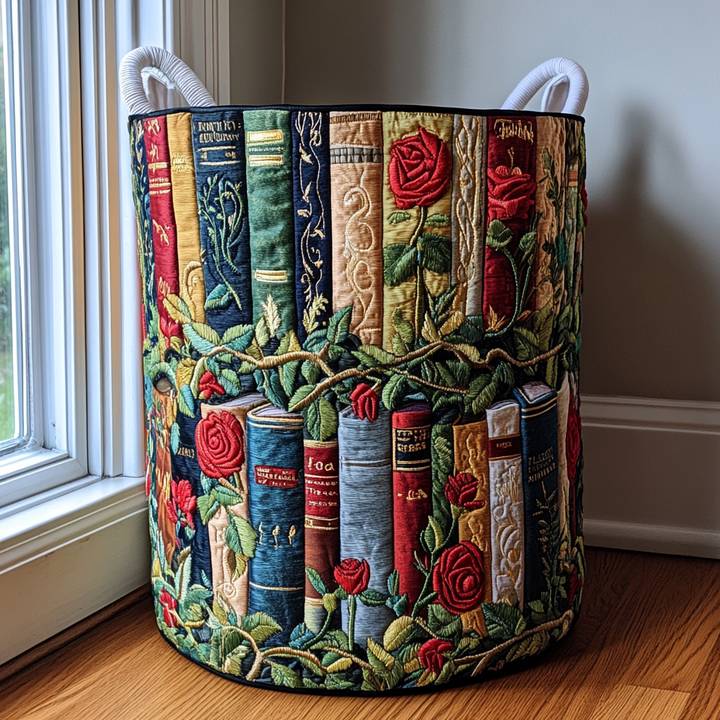 Books in the Woods | Quilted Laundry Basket