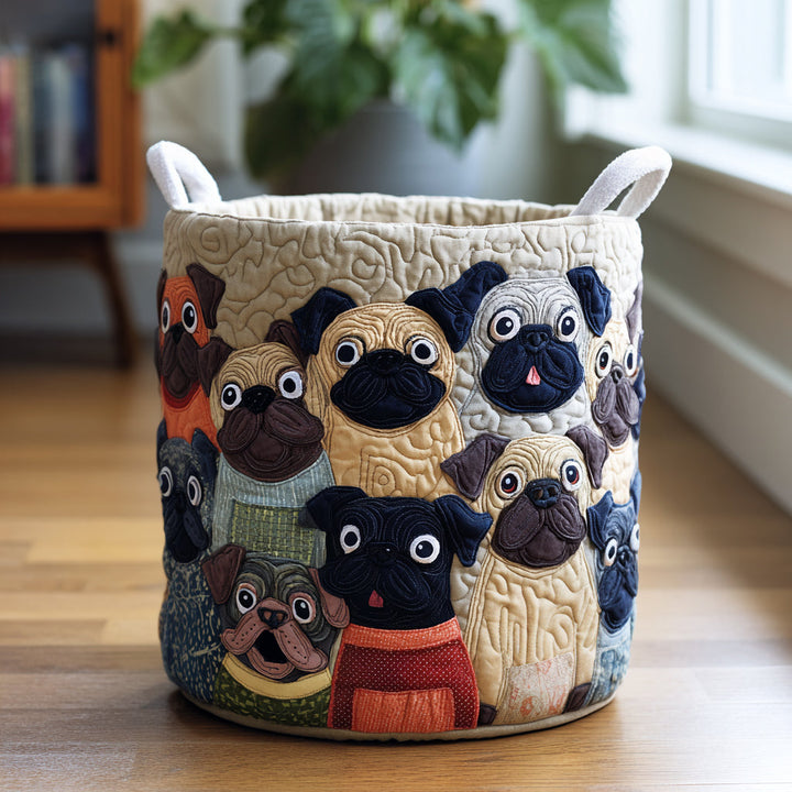Bulldog Spirit | Quilted Laundry Basket