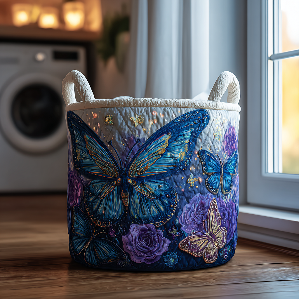 Butterflies | Quilted Laundry Basket