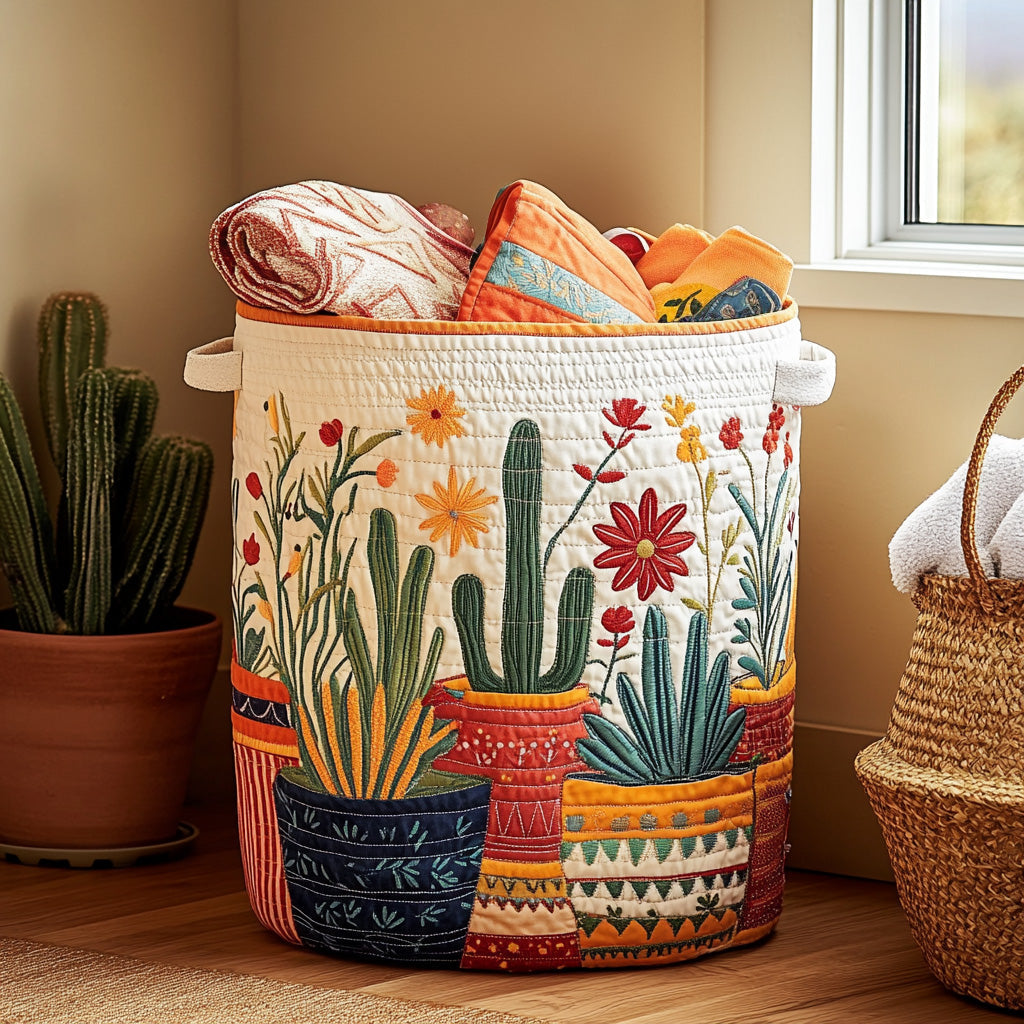 Cactus Sunset | Quilted Laundry Basket