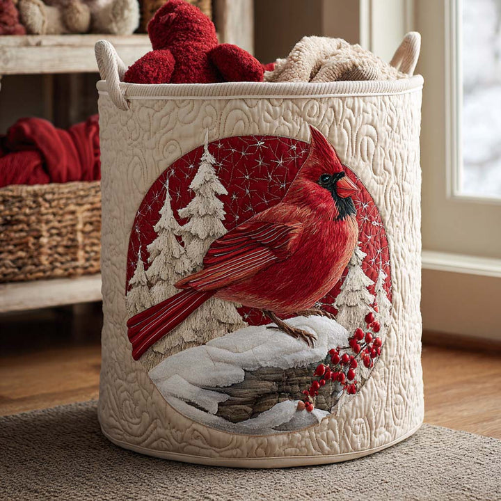 Cardinal Red | Quilted Laundry Basket