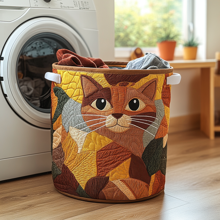 Cat Cocoon | Quilted Laundry Basket