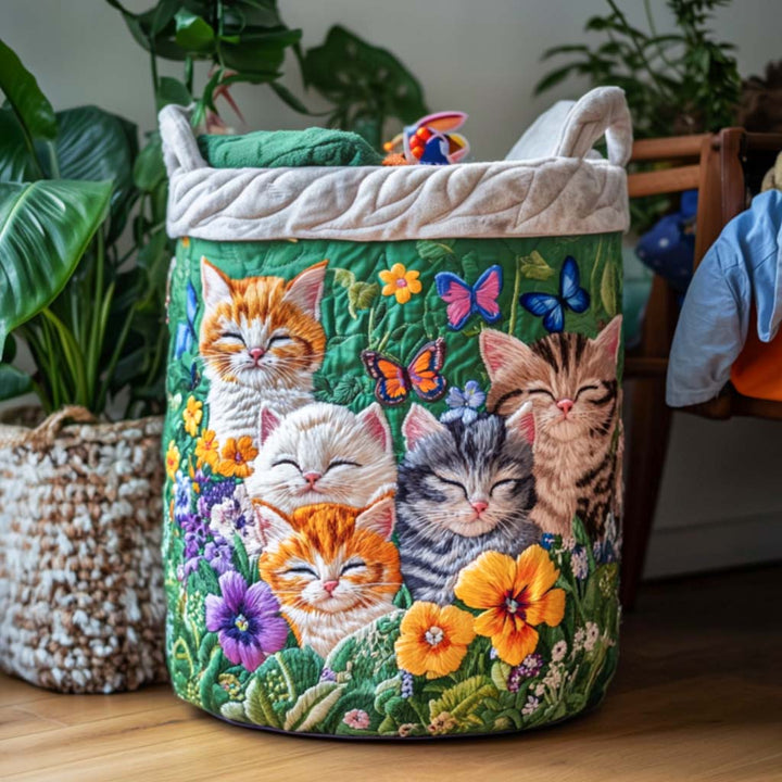 Cat Cuddle Corner | Quilted Laundry Basket