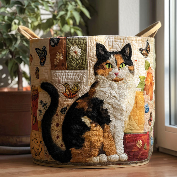 Cat Dreams | Quilted Laundry Basket