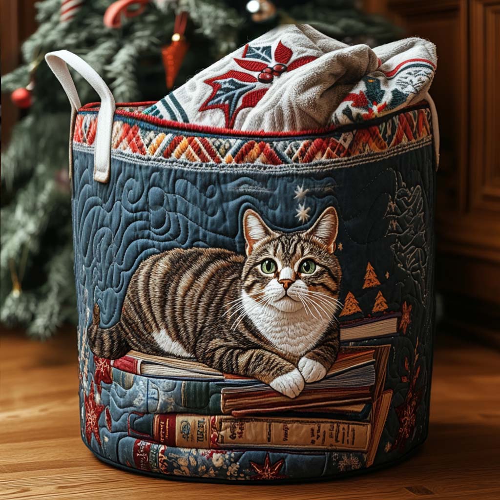 Christmas Pattern | Quilted Laundry Basket