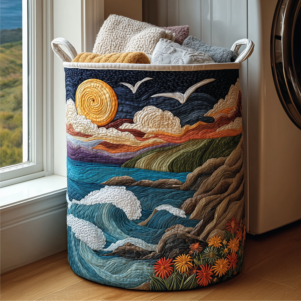 Coast at Dawn | Quilted Laundry Basket
