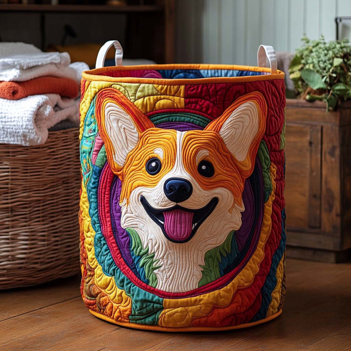 Corgi | Quilted Laundry Basket
