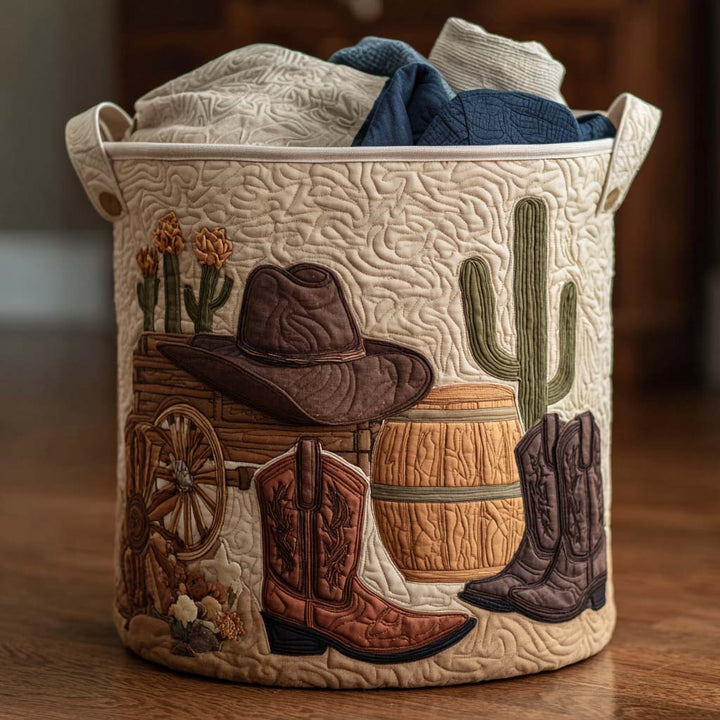 Cowboy Sunset | Quilted Laundry Basket