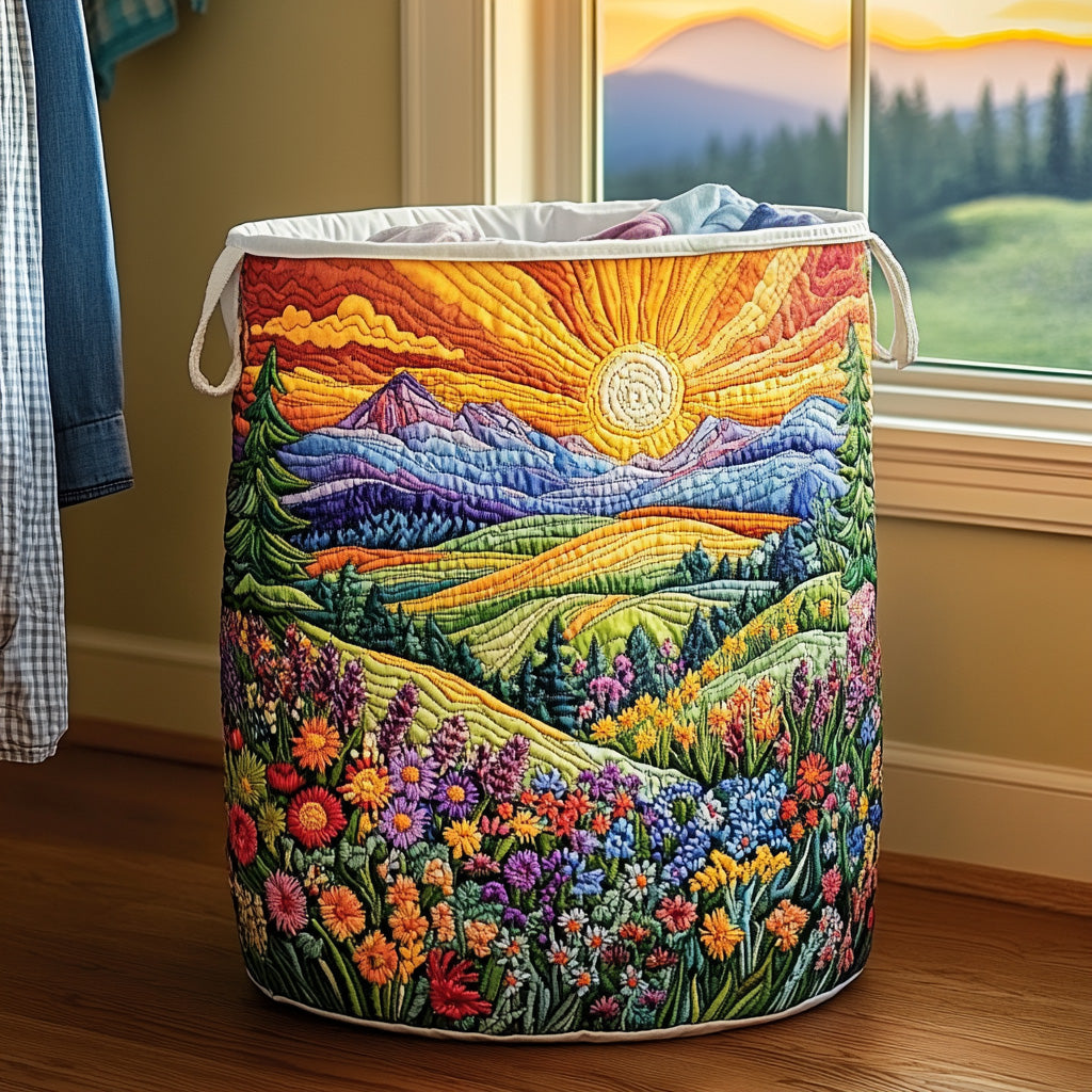 Dawn's Path | Quilted Laundry Basket