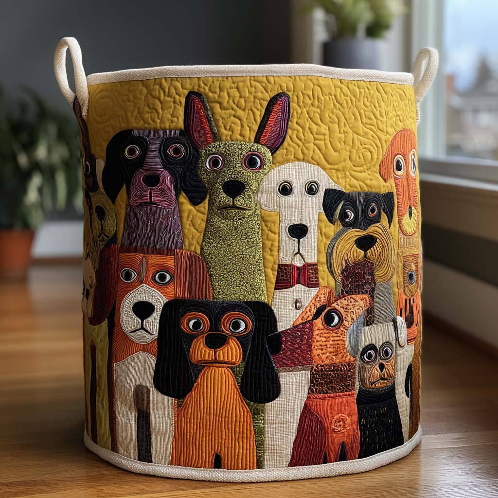Fantasy Dogs | Quilted Laundry Basket