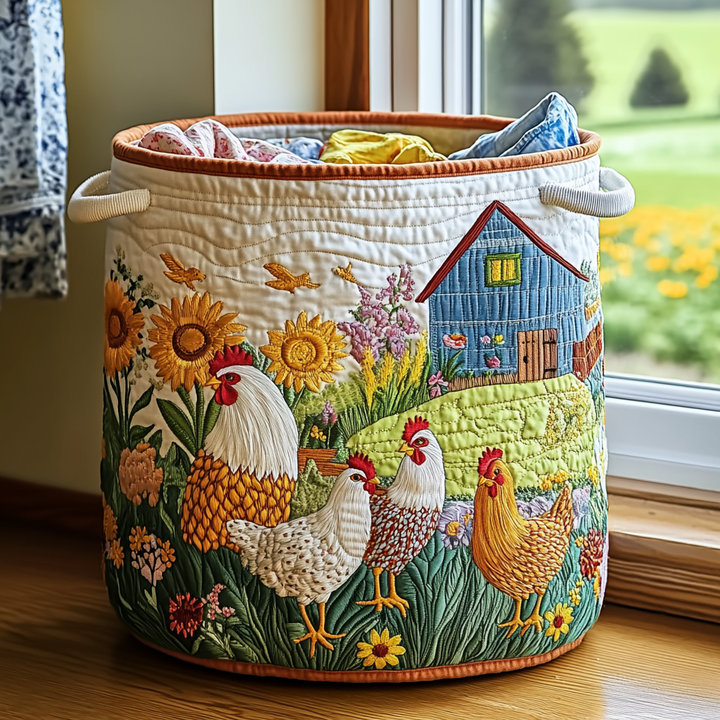 Farmhouse | Quilted Laundry Basket