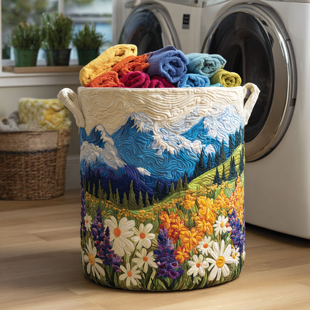 Flower Valley | Quilted Laundry Basket