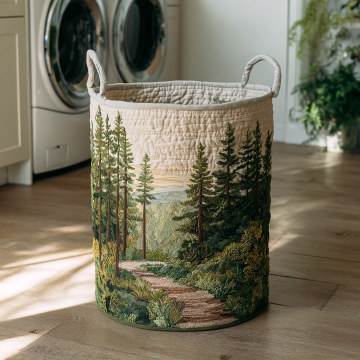 Forest | Quilted Laundry Basket