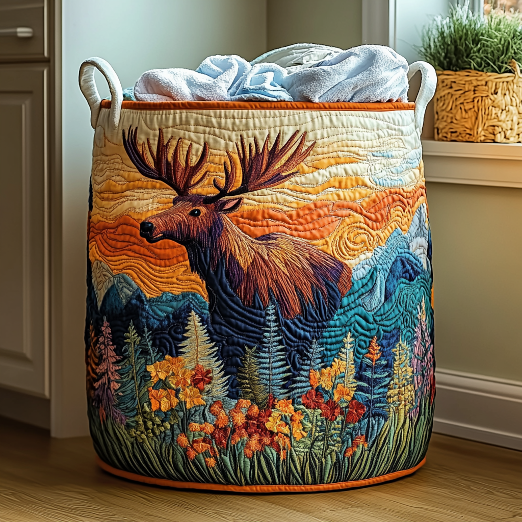 Forest | Quilted Laundry Basket