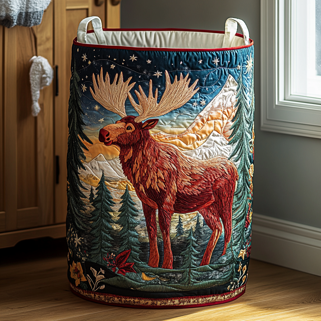 Forest | Quilted Laundry Basket