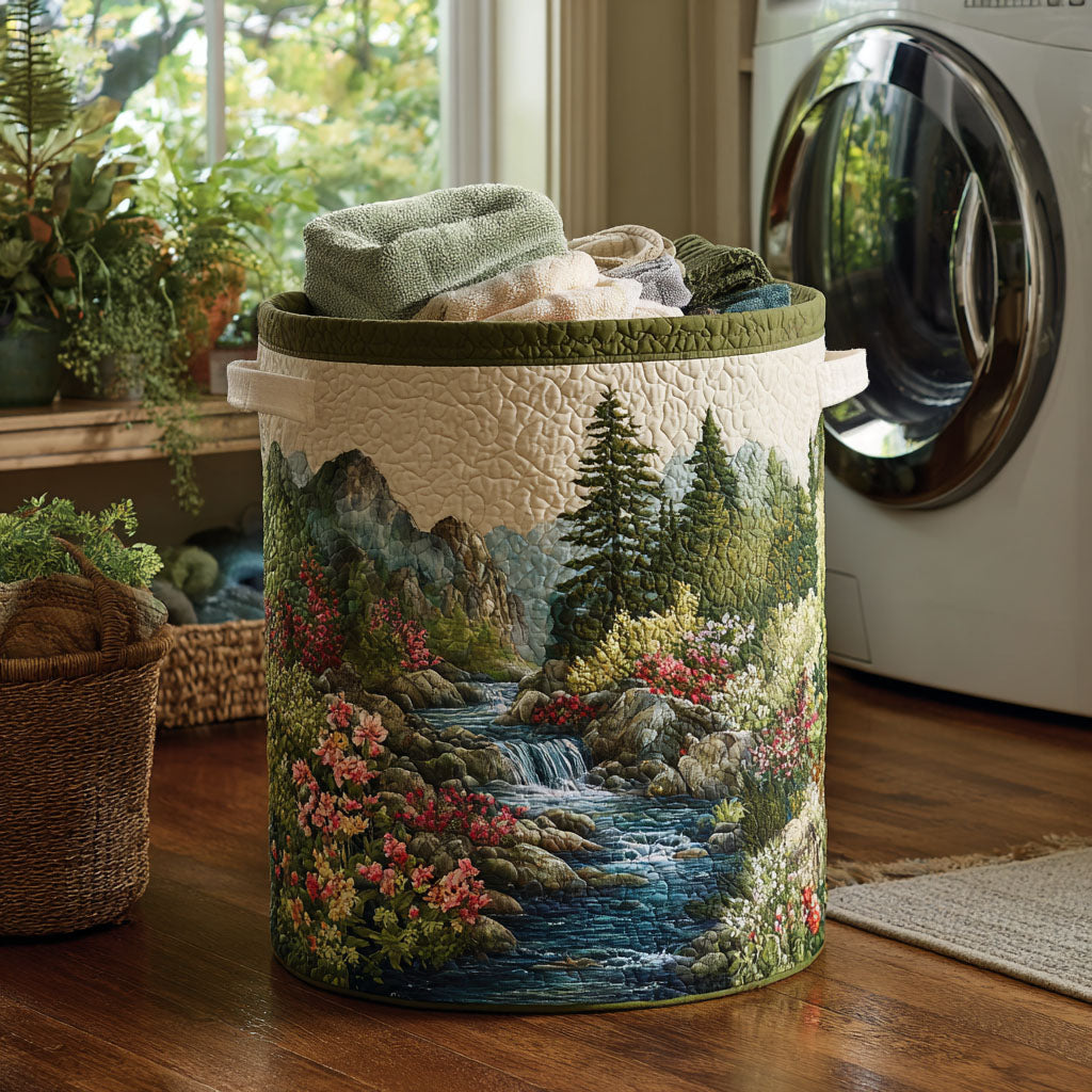 Forest Stream | Quilted Laundry Basket