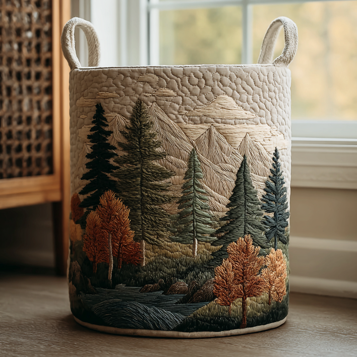 Forest | Quilted Laundry Basket