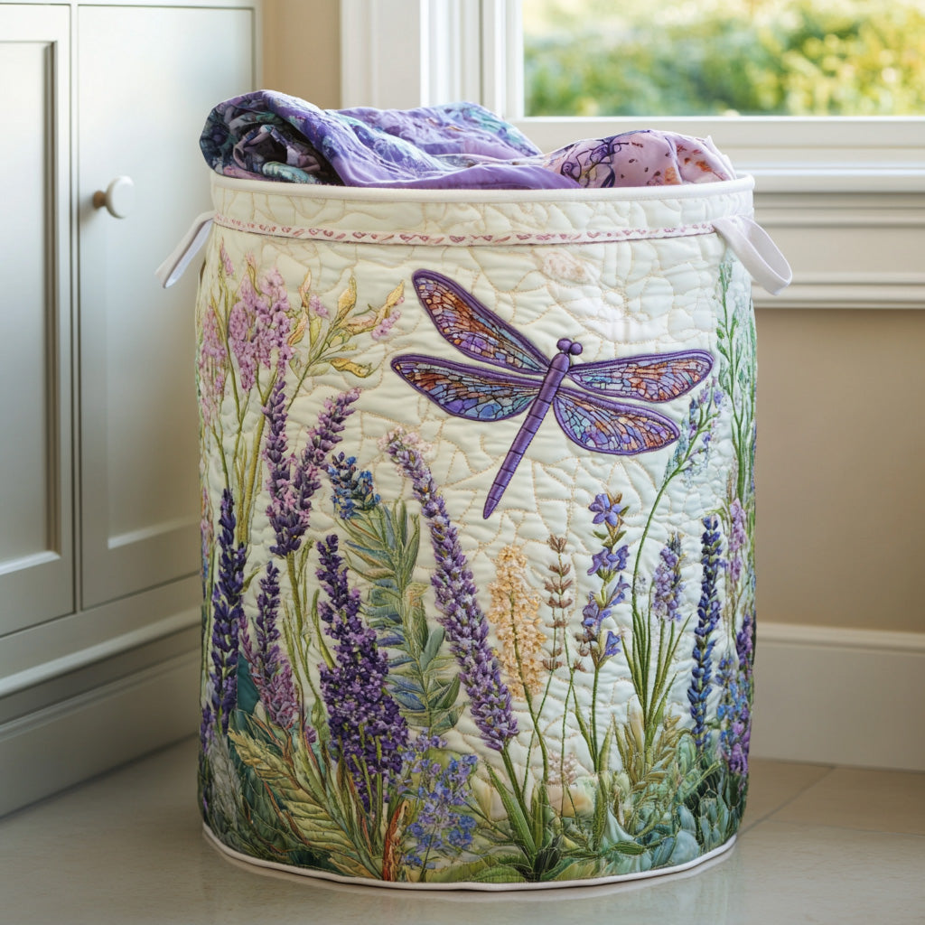 Golden Dragonfly | Quilted Laundry Basket
