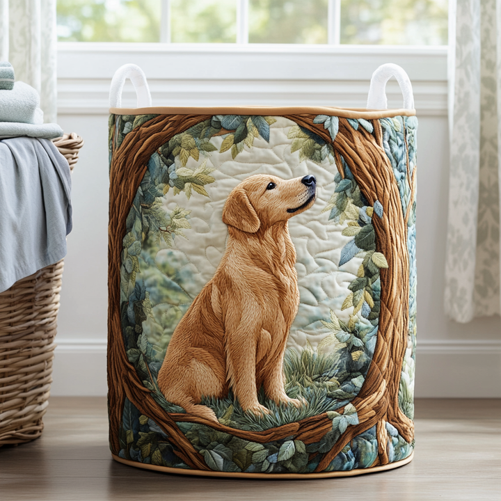 Golden Retriever Field | Quilted Laundry Basket