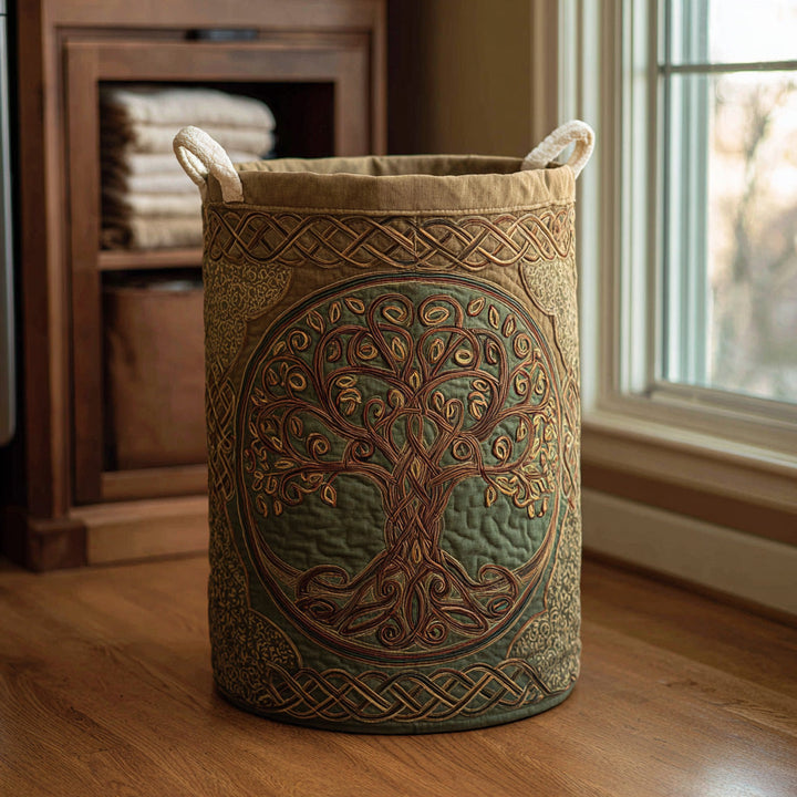 Golden Roots | Quilted Laundry Basket