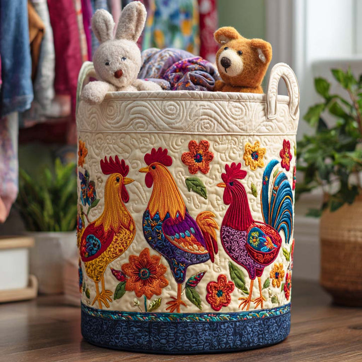Hen's Hideaway | Quilted Laundry Basket