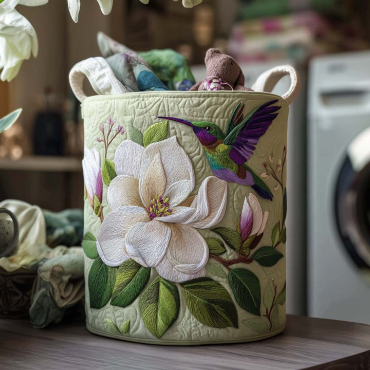 Hummingbird | Quilted Laundry Basket