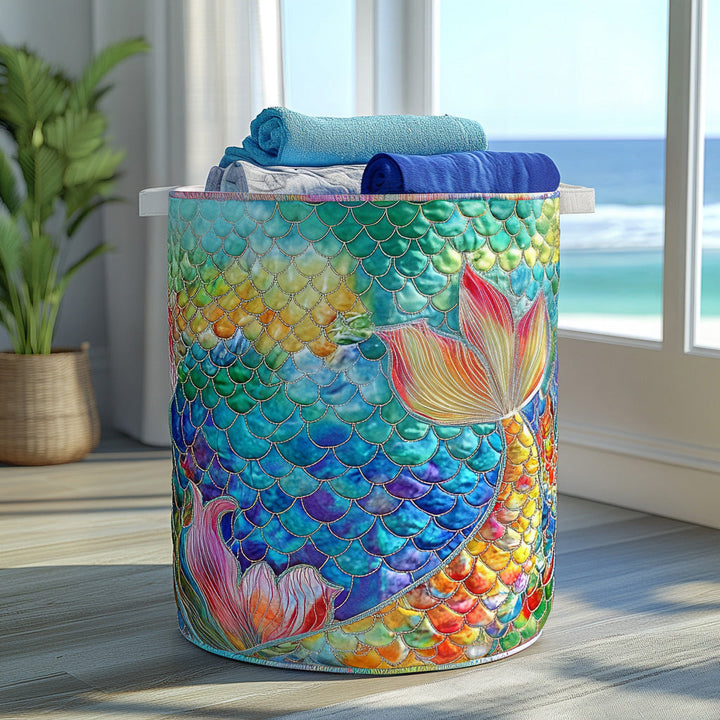 Marine Sparkle | Quilted Laundry Basket
