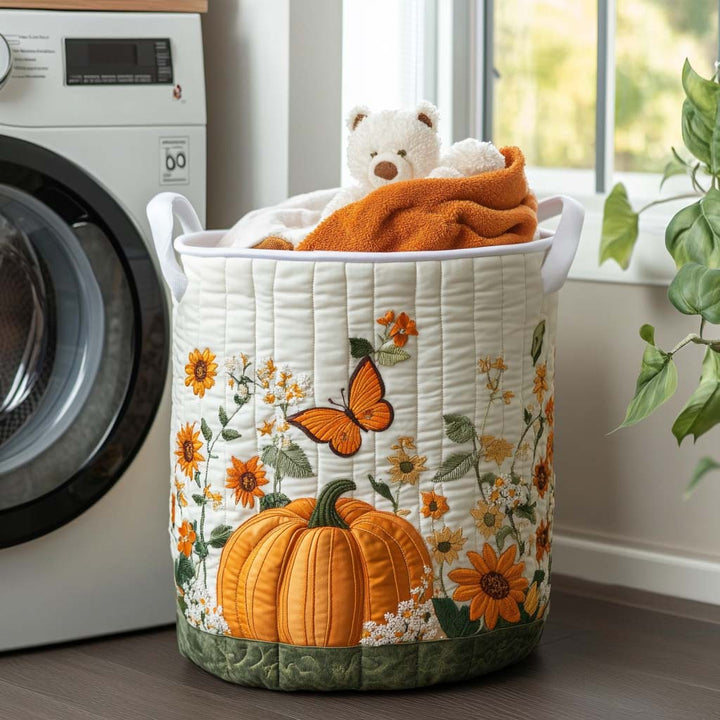 Morning Pumpkin | Quilted Laundry Basket
