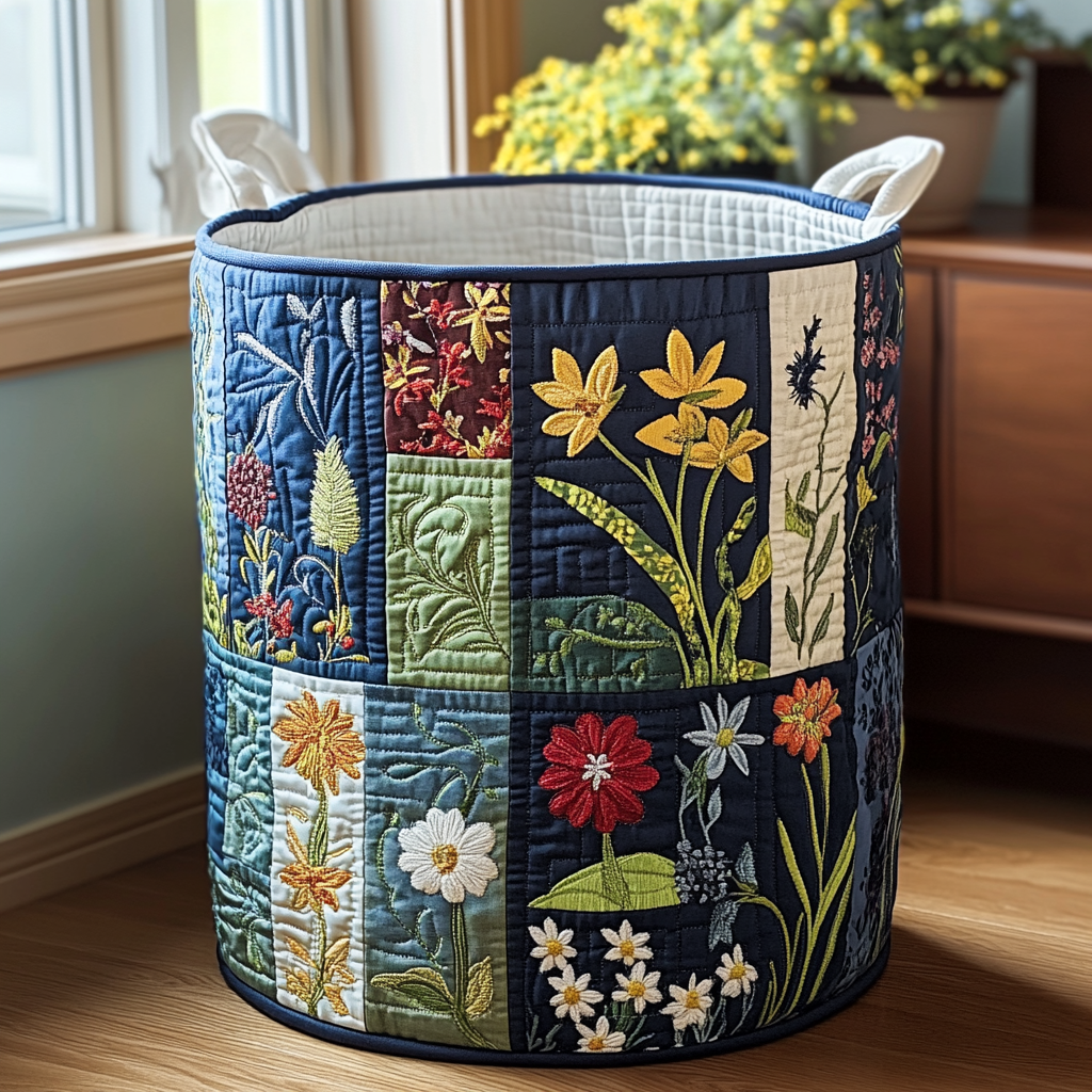 Natural Happiness | Quilted Laundry Basket